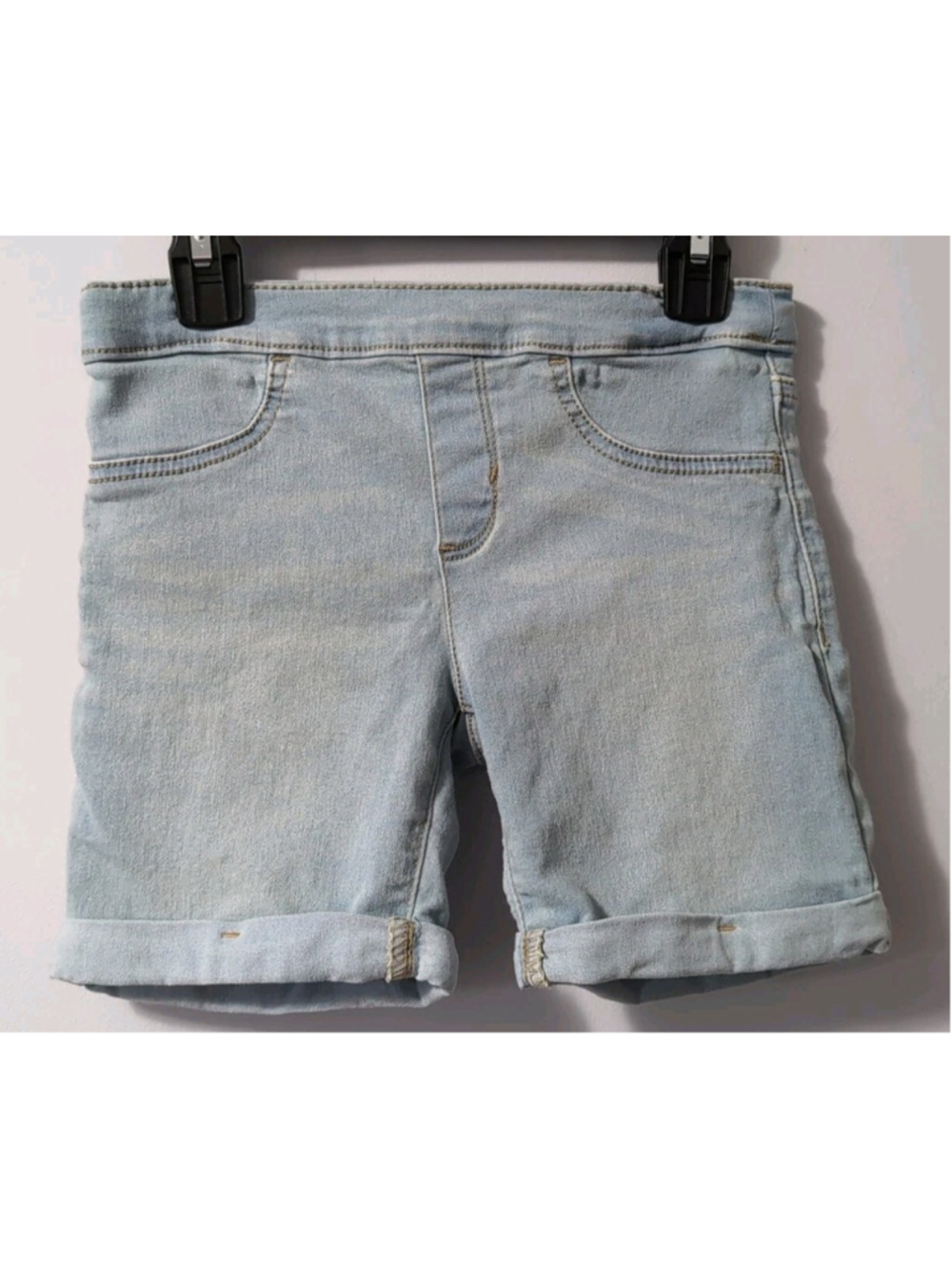 Levi's Girls Denim Girlfriend Midi Jean Shorts Kids Stretch Adjustable Pull On 8